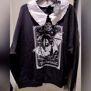 Dolls kill the grave girls collared goth sweatshirt.